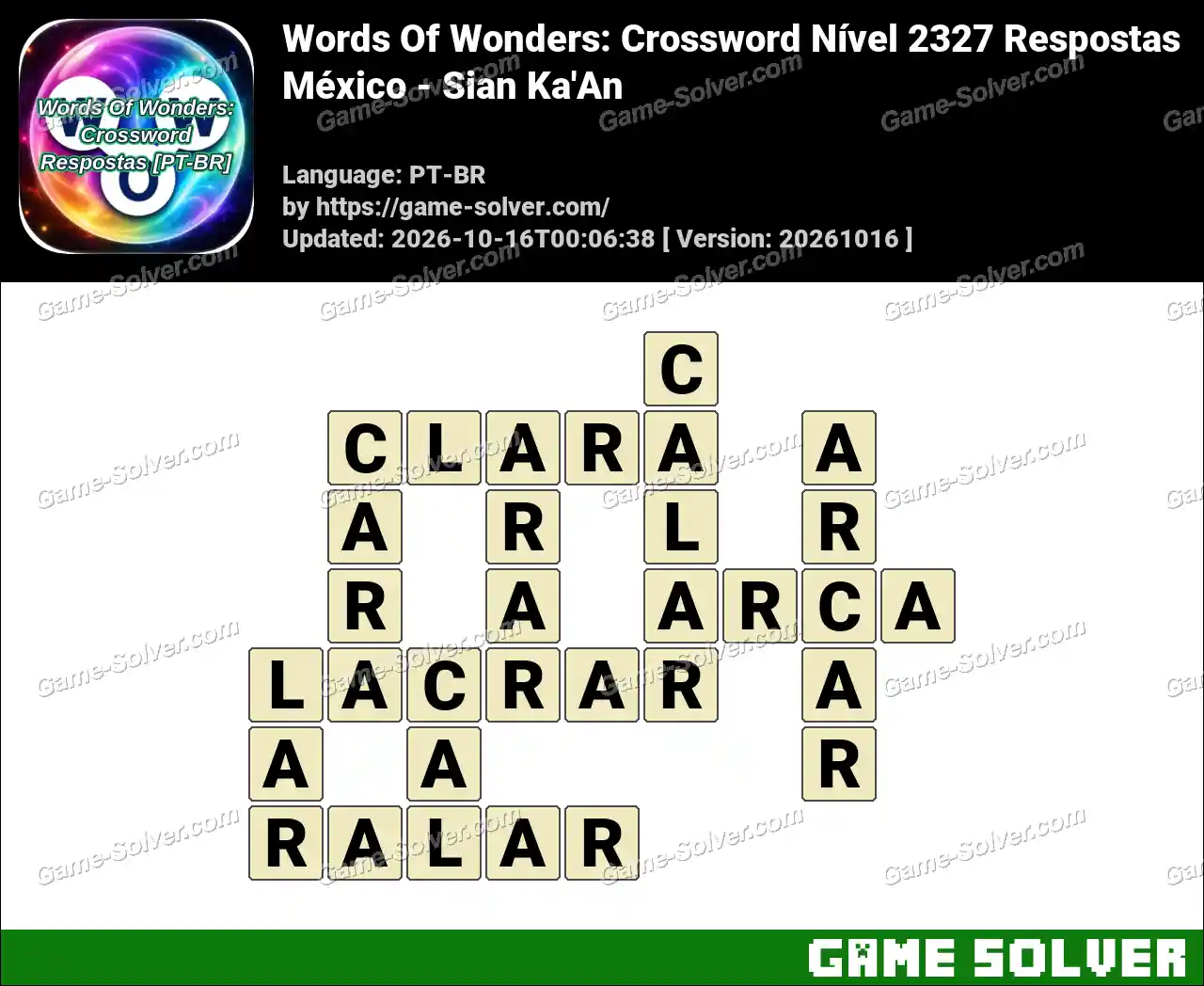 Words Of Wonders: Crossword Nível 2327 Respostas – México – Sian Ka’An